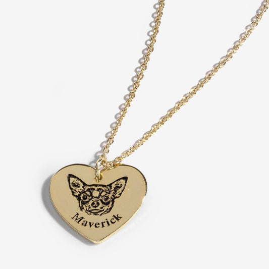 Collier cœur portrait animal - TruePets